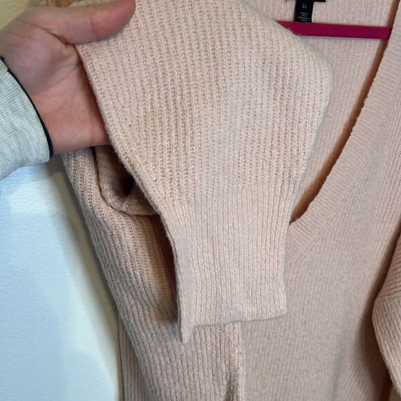 Halogen Womens Plus Size V-Neck Light Pink Sweater 2X Oversized Cozy - Picture 6 of 9